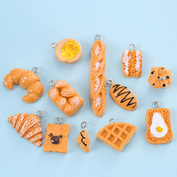 Wholesale Resin Simulation Baking Cake Bread DIY Handmade Ornaments 10 pcs JDC-DIY-Jingy002