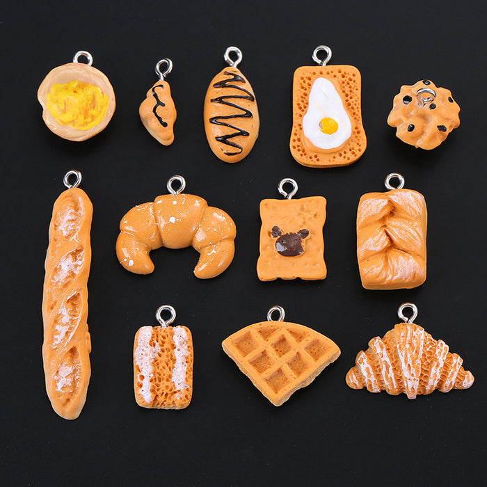 Wholesale Resin Simulation Baking Cake Bread DIY Handmade Ornaments 10 pcs JDC-DIY-Jingy002