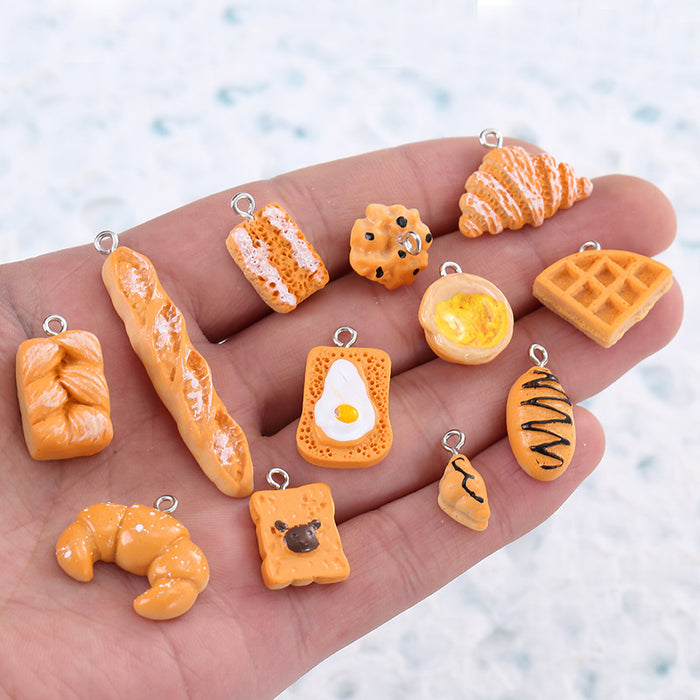 Wholesale Resin Simulation Baking Cake Bread DIY Handmade Ornaments 10 pcs JDC-DIY-Jingy002