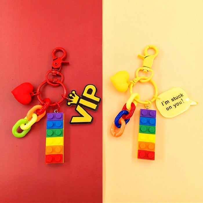 Jewelry WholesaleWholesale LGBT Rainbow Building Blocks Acrylic Keychain MOQ≥2 JDC-KC-YChen002 Keychains 易晨 %variant_option1% %variant_option2% %variant_option3%  Factory Price JoyasDeChina Joyas De China