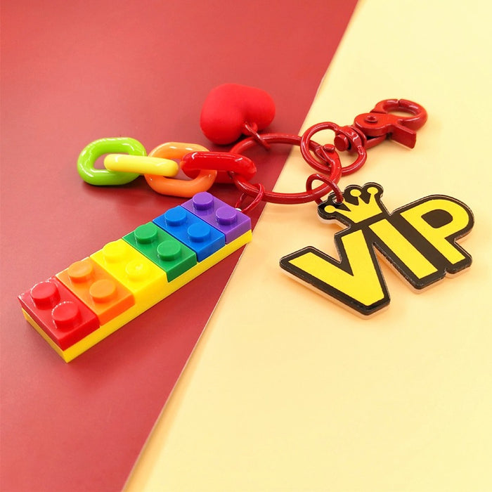 Wholesale LGBT Rainbow Building Blocks Acrylic Keychain MOQ≥2 JDC-KC-YChen002