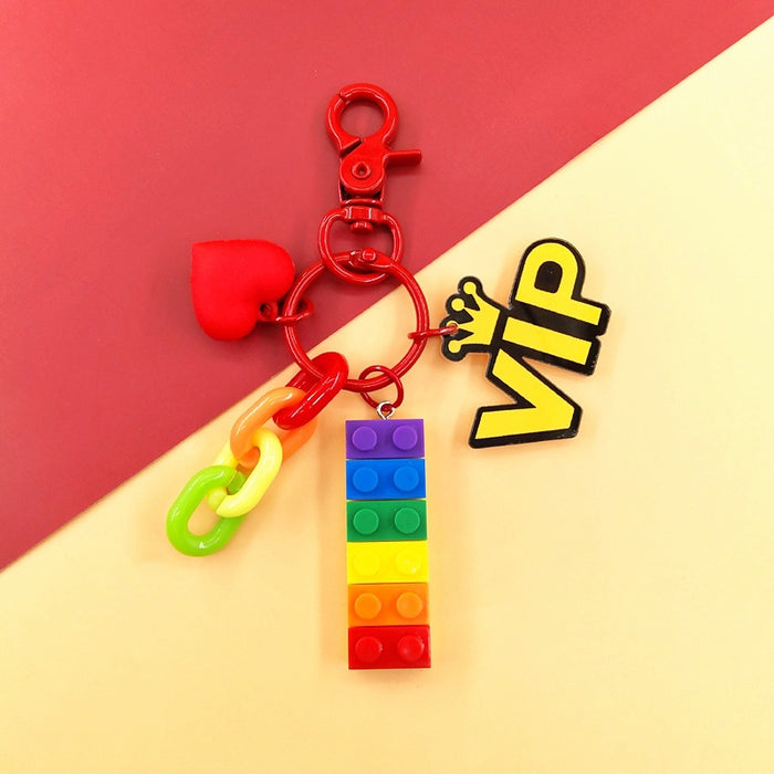 Wholesale LGBT Rainbow Building Blocks Acrylic Keychain MOQ≥2 JDC-KC-YChen002