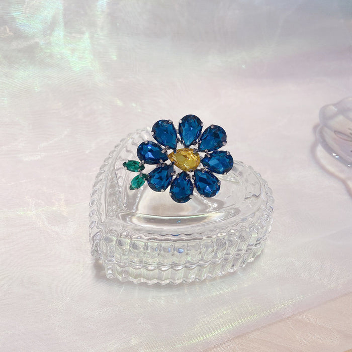 Jewelry WholesaleWholesale Simple Flower Large Rhinestone Gem Color Flower Ring JDC-RS-XingS001 Rings 星索 %variant_option1% %variant_option2% %variant_option3%  Factory Price JoyasDeChina Joyas De China