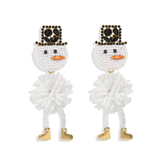 Wholesale Earrings Resin Rice Beads Christmas Elk Snowman Santa Claus JDC-ES-V050