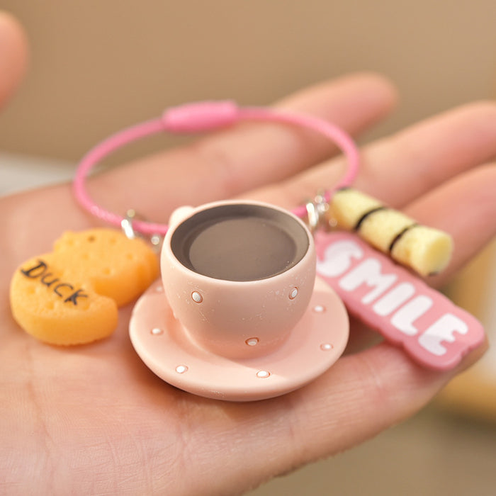 Wholesale Cute Coffee Cup Resin Keychain JDC-KC-WAN026