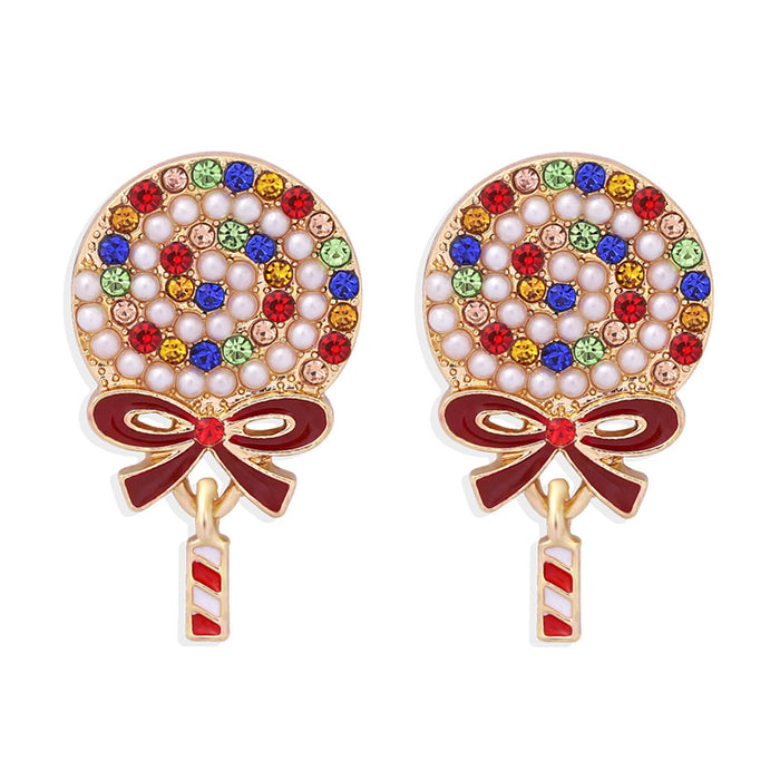 Wholesale Earrings Alloy Diamonds Christmas Cute Gifts JDC-ES-V051