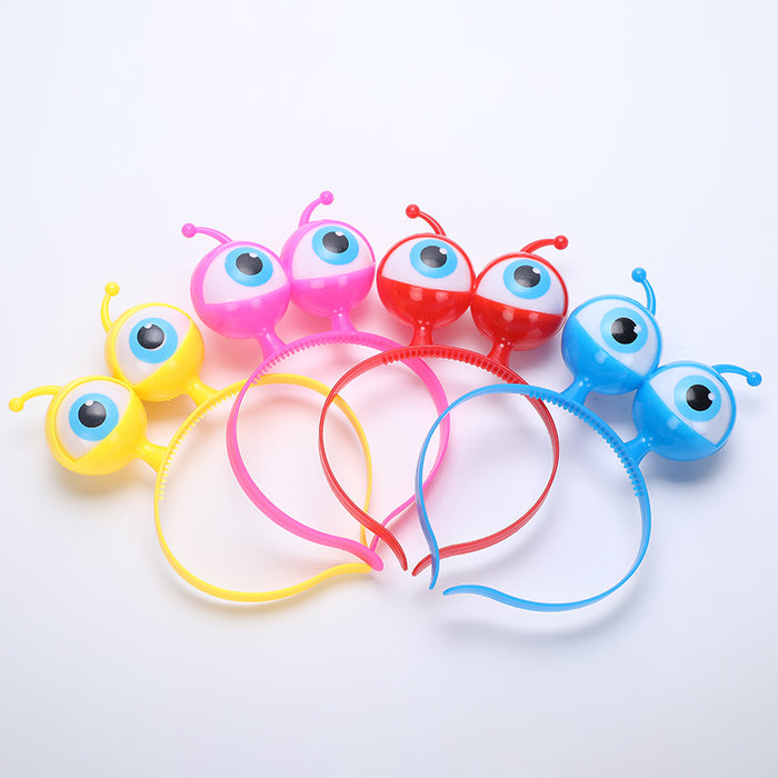 Wholesale Headband Plastic Glowing Big Eyes Alien LED MOQ≥5 JDC-HD-BenY001