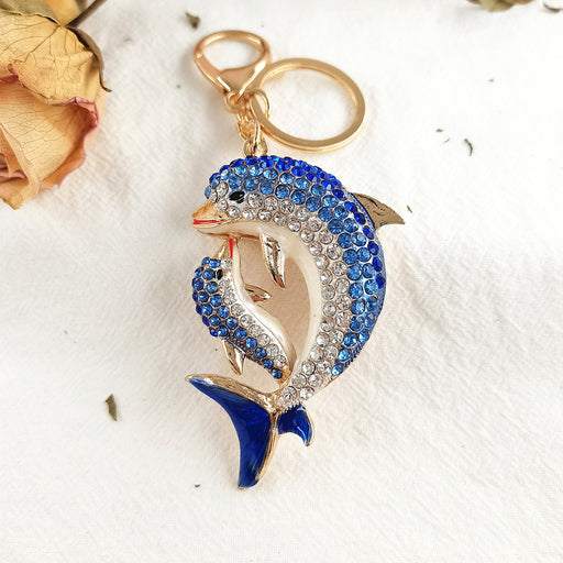 Jewelry WholesaleWholesale Colored Diamond Dolphin Keychain Custom Metal MOQ≥2 JDC-KC-ChaoK016 Keychains 超凯 %variant_option1% %variant_option2% %variant_option3%  Factory Price JoyasDeChina Joyas De China