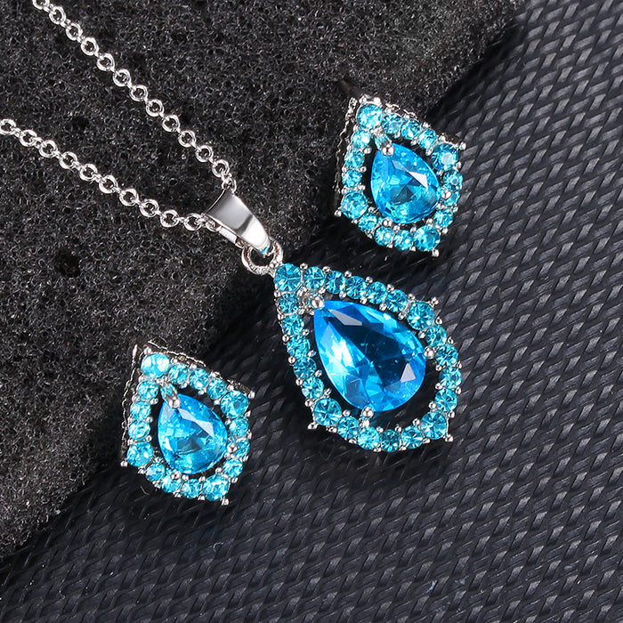 Jewelry WholesaleWholesale water drop zircon wedding necklace earring set JDC-ES-Mimeng049 Earrings 米萌 %variant_option1% %variant_option2% %variant_option3%  Factory Price JoyasDeChina Joyas De China