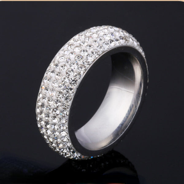 Wholesale Stainless Steel Rhinestone Rings JDC-RS-ZhongQ001