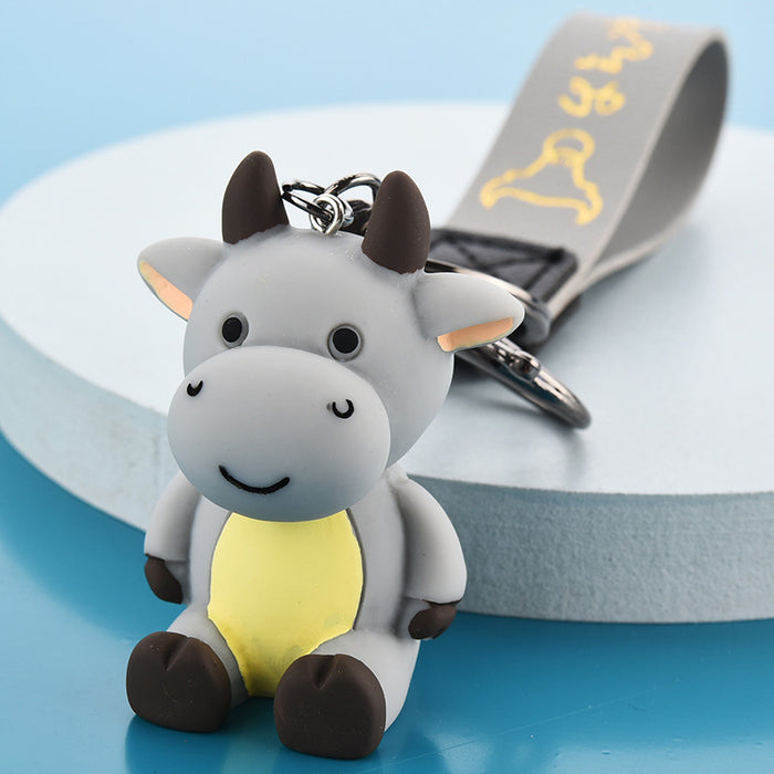 Wholesale Keychains PVC Hardware Cartoon Cute Cow(M) JDC-KC-WAN051