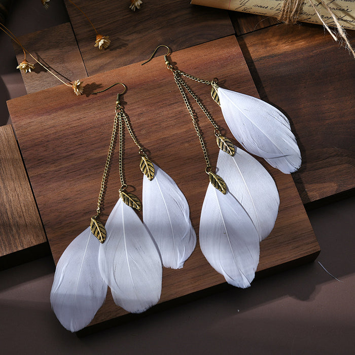 Jewelry WholesaleWholesale Tassel Feather Alloy Earrings JDC-ES-Daiq038 Earrings 黛茜 %variant_option1% %variant_option2% %variant_option3%  Factory Price JoyasDeChina Joyas De China