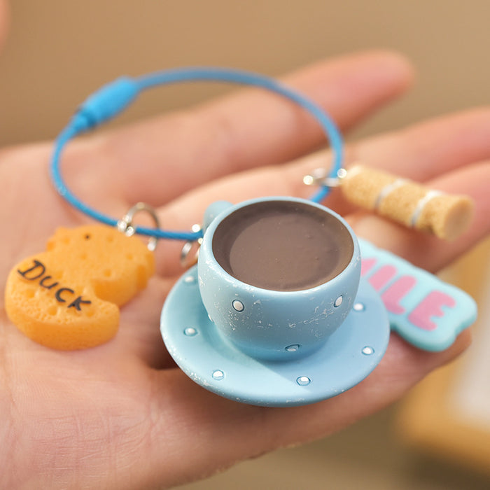 Wholesale Cute Coffee Cup Resin Keychain JDC-KC-WAN026