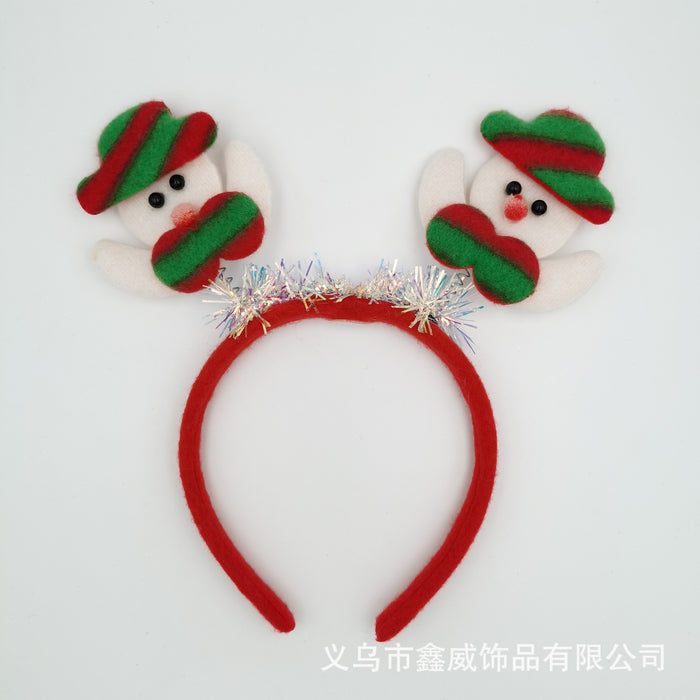 Wholesale Headband Fabric Christmas Snowman Santa MOQ≥2 JDC-HD-XinW007