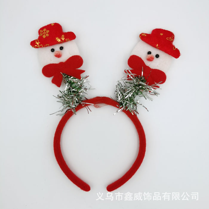 Wholesale Headband Fabric Christmas Snowman Santa MOQ≥2 JDC-HD-XinW007