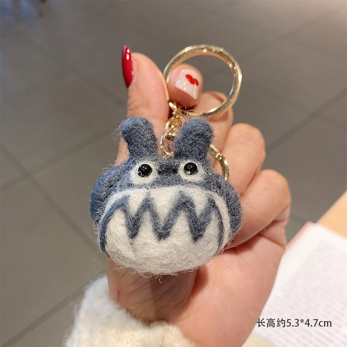 Wholesale diy wool felt keychain female cute doll plush JDC-KC-MXiong013