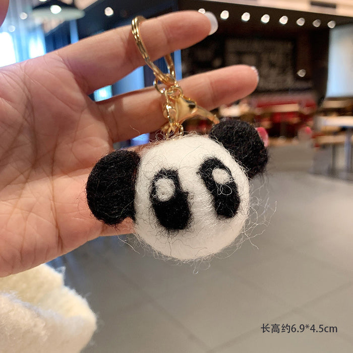 Wholesale diy wool felt keychain female cute doll plush JDC-KC-MXiong013