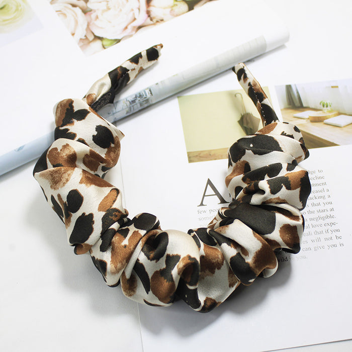 Wholesale Vintage Leopard Print Pleated Headband JDC-HD-Lizhen003