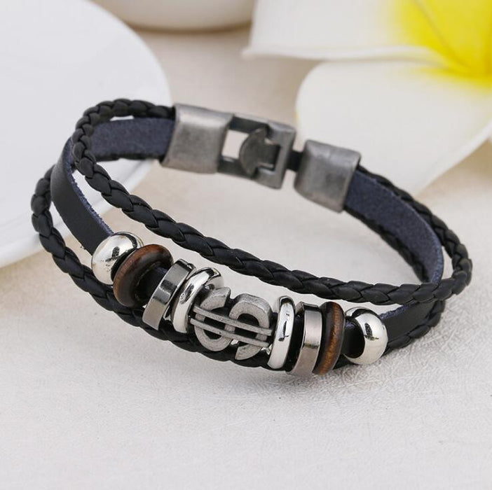 Wholesale Personality European and American Turquoise Blue Eyes Men's Bracelet JDC-BT-LvY001