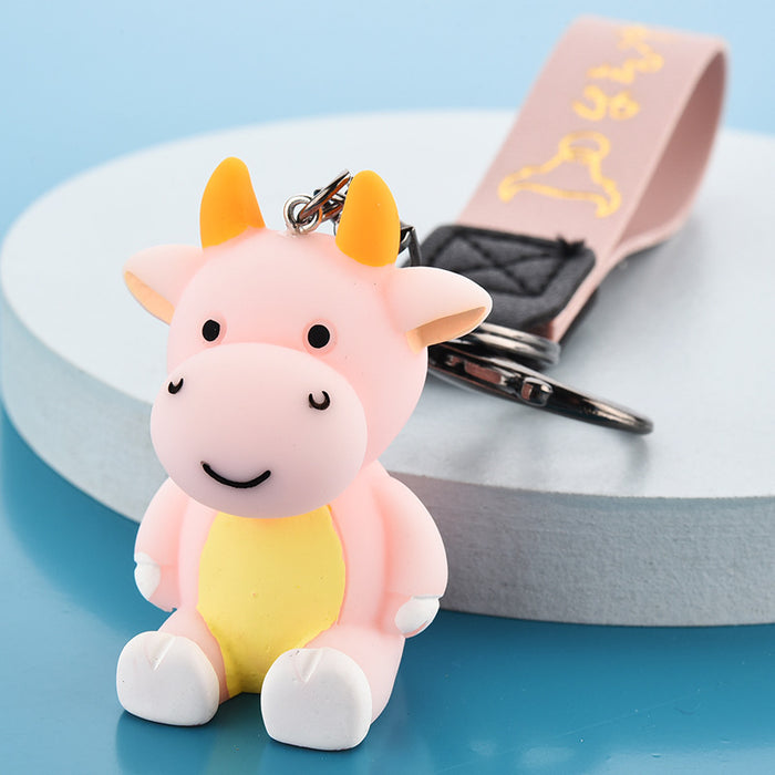 Wholesale Keychains PVC Hardware Cartoon Cute Cow(M) JDC-KC-WAN051