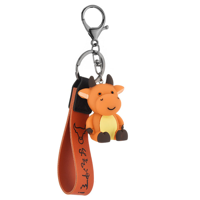 Wholesale Keychains PVC Hardware Cartoon Cute Cow(M) JDC-KC-WAN051