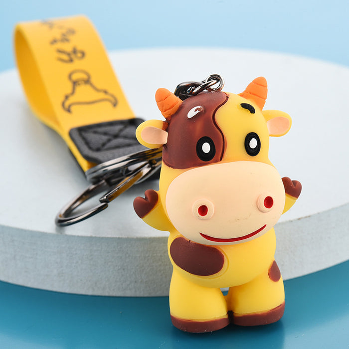 Wholesale Keychains PVC Hardware Cartoon Cute Cow(M) JDC-KC-WAN052