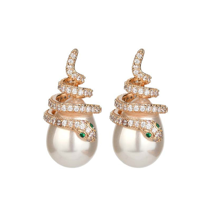 Jewelry WholesaleWholesale curved serpentine pearl alloy earrings JDC-ES-Jiaow003 Earrings 娇婉 %variant_option1% %variant_option2% %variant_option3%  Factory Price JoyasDeChina Joyas De China