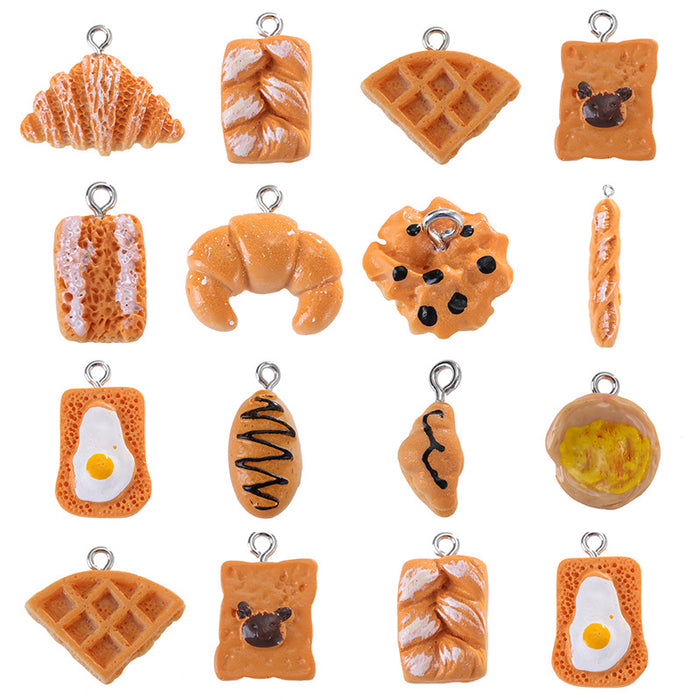 Wholesale Resin Simulation Baking Cake Bread DIY Handmade Ornaments 10 pcs JDC-DIY-Jingy002