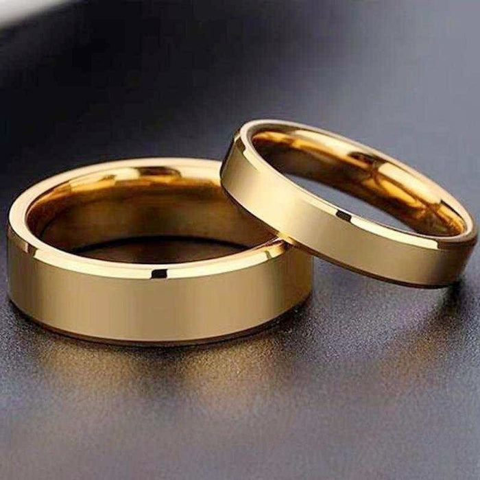 Wholesale Rings Stainless Steel 18K Gold Glossy Couple JDC-RS-DingC026