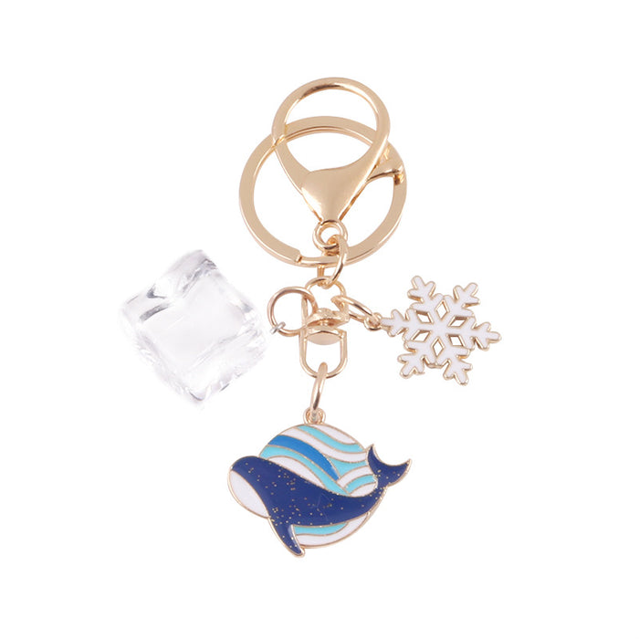 Wholesale creative handmade dripping oil cute cartoon whale keychain MOQ≥2 JDC-KC-YiHan009