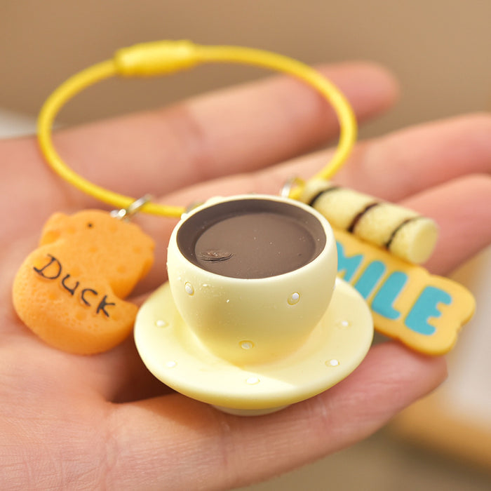 Wholesale Cute Coffee Cup Resin Keychain JDC-KC-WAN026