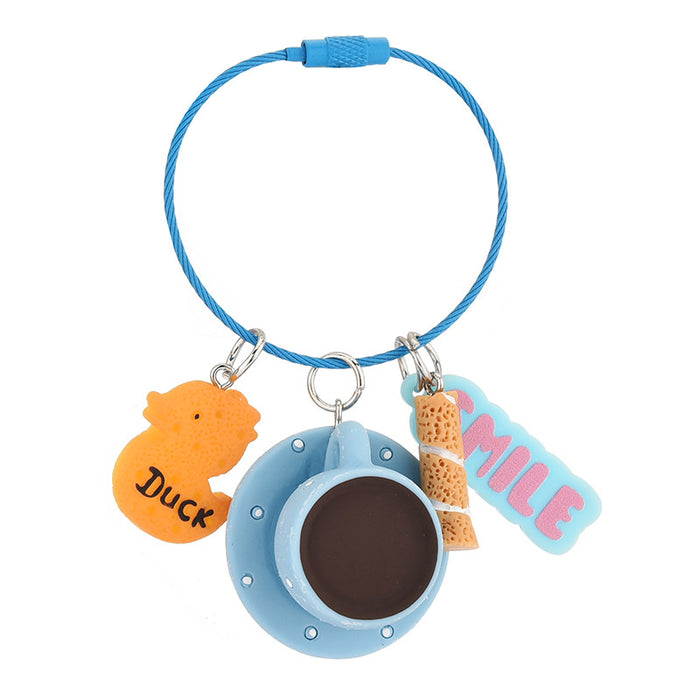 Wholesale Cute Coffee Cup Resin Keychain JDC-KC-WAN026