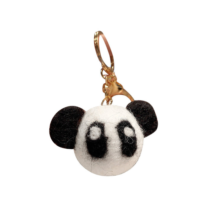 Wholesale diy wool felt keychain female cute doll plush JDC-KC-MXiong013