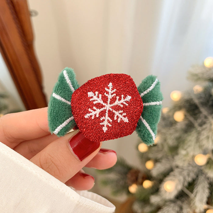 Wholesale Hair Clips Dual Purpose Christmas Hairpin Brooch Cartoon Plush MOQ≥2 JDC-HC-HEMA003