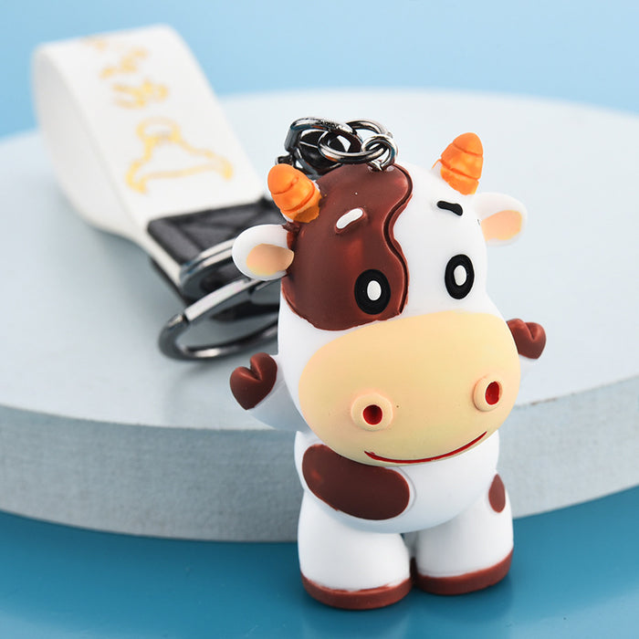 Wholesale Keychains PVC Hardware Cartoon Cute Cow(M) JDC-KC-WAN052