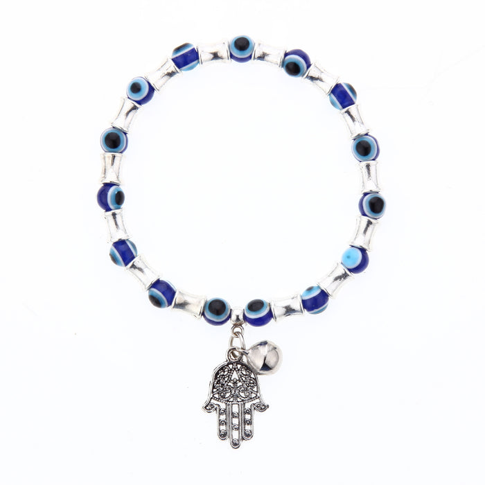 Wholesale Palm Devil's Eye Beaded Alloy Bracelet MOQ≥2 JDC-BT-ZheQ016