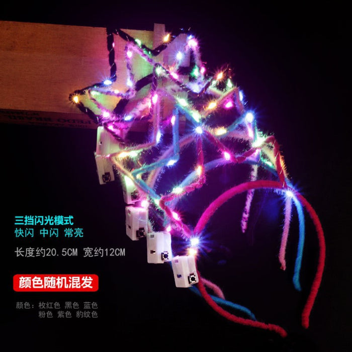 Wholesale Headband Plush Feather LED Light Rabbit Ears Glow MOQ≥3 JDC-HD-BeQ001