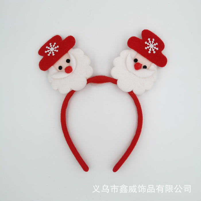 Wholesale Headband Fabric Christmas Snowman Santa MOQ≥2 JDC-HD-XinW007