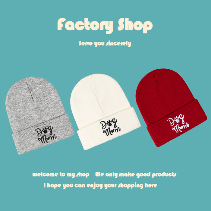 Wholesale Hat Wool Winter Outdoor Embroidery Letter Warm Knitted Hat MOQ≥2 JDC-FH-TangQ004