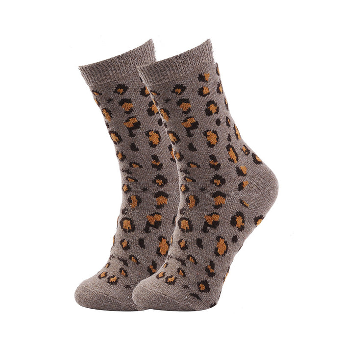 Wholesale Sock Cotton Sweat Absorb Thickening Leopard Print Winter Warm MOQ≥3 JDC-SK-XinH020