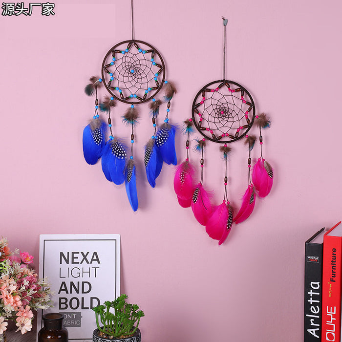 Wholesale Feather Handmade Dreamcatcher Home Pendant MOQ≥2 JDC-DC-ZH012