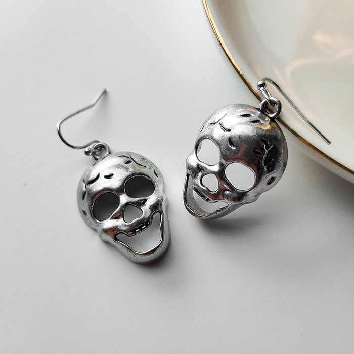 Wholesale Earrings Alloy Dark Retro Distressed Skull MOQ≥2 JDC-ES-Xinai008