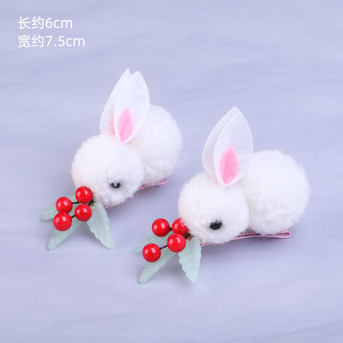 Wholesale Plush Hair Clips Rabbit Children JDC-HC-ZanNiang004