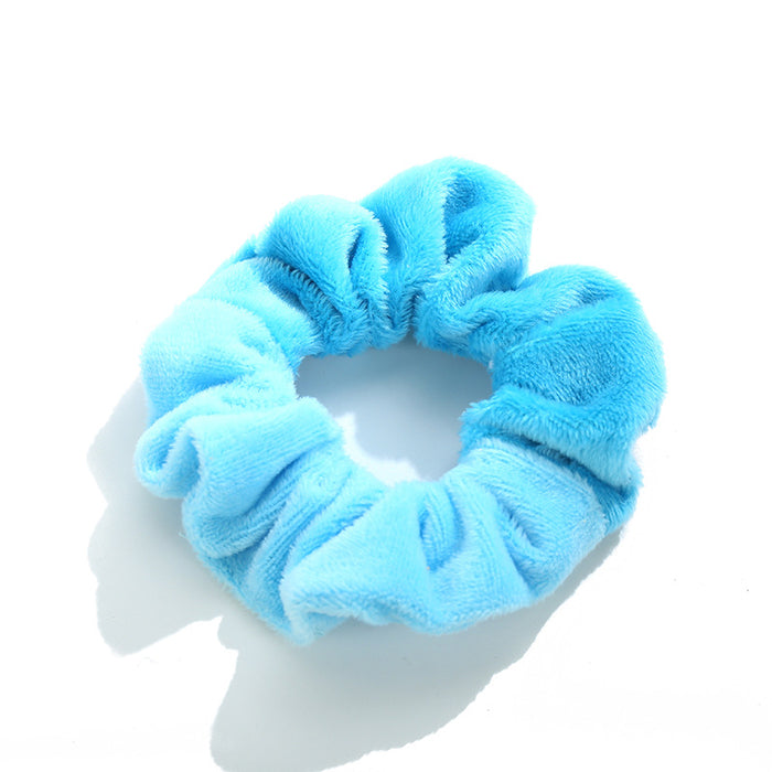 Wholesale fleeing princess large intestine hair tie color block plush JDC-HS-HuiDi002