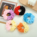 Jewelry WholesaleWholesale fleeing princess large intestine hair tie color block plush JDC-HS-HuiDi002 Hair Scrunchies 惠迪 %variant_option1% %variant_option2% %variant_option3%  Factory Price JoyasDeChina Joyas De China