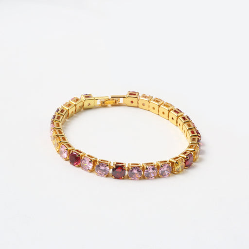 Jewelry WholesaleWholesale Colored Zircon Copper Tennis Chain Bracelet MOQ≥2 JDC-BT-RuoS003 Bracelet 若瑟 %variant_option1% %variant_option2% %variant_option3%  Factory Price JoyasDeChina Joyas De China