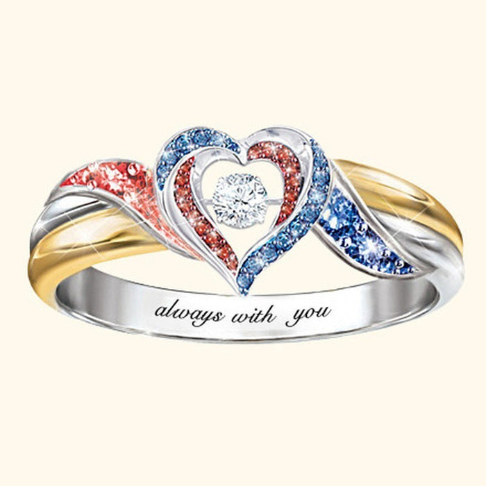 Wholesale Heart Shaped Diamond Alloy Rings MOQ≥2 JDC-RS-HaoJ001