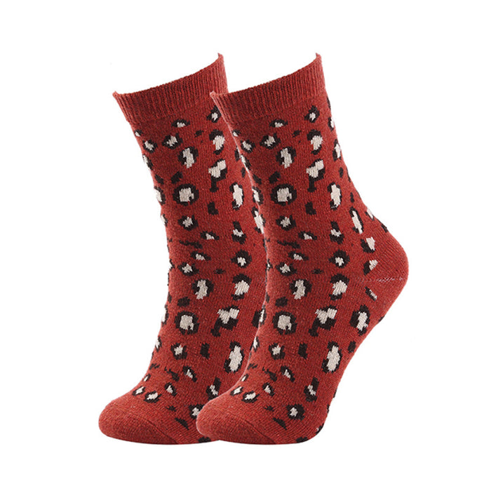 Wholesale Sock Cotton Sweat Absorb Thickening Leopard Print Winter Warm MOQ≥3 JDC-SK-XinH020