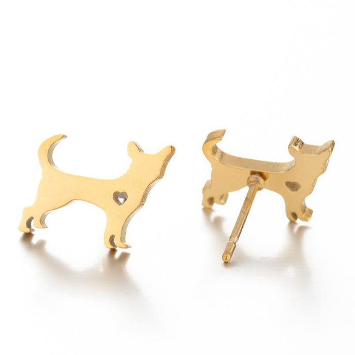 Wholesale Dog Love Stainless Steel Earrings JDC-ES-SS009