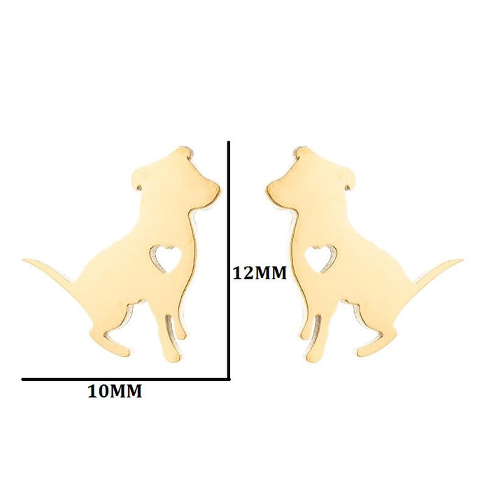 Wholesale Dog Love Stainless Steel Earrings JDC-ES-SS009